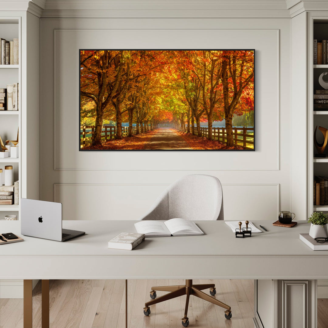 Chris Fabregas Fine Art Photography Digital Download Autumn Road Digital Art for Samsung Frame TV | Vibrant Fall Wall Art Wall Art print High-quality fine art photography print