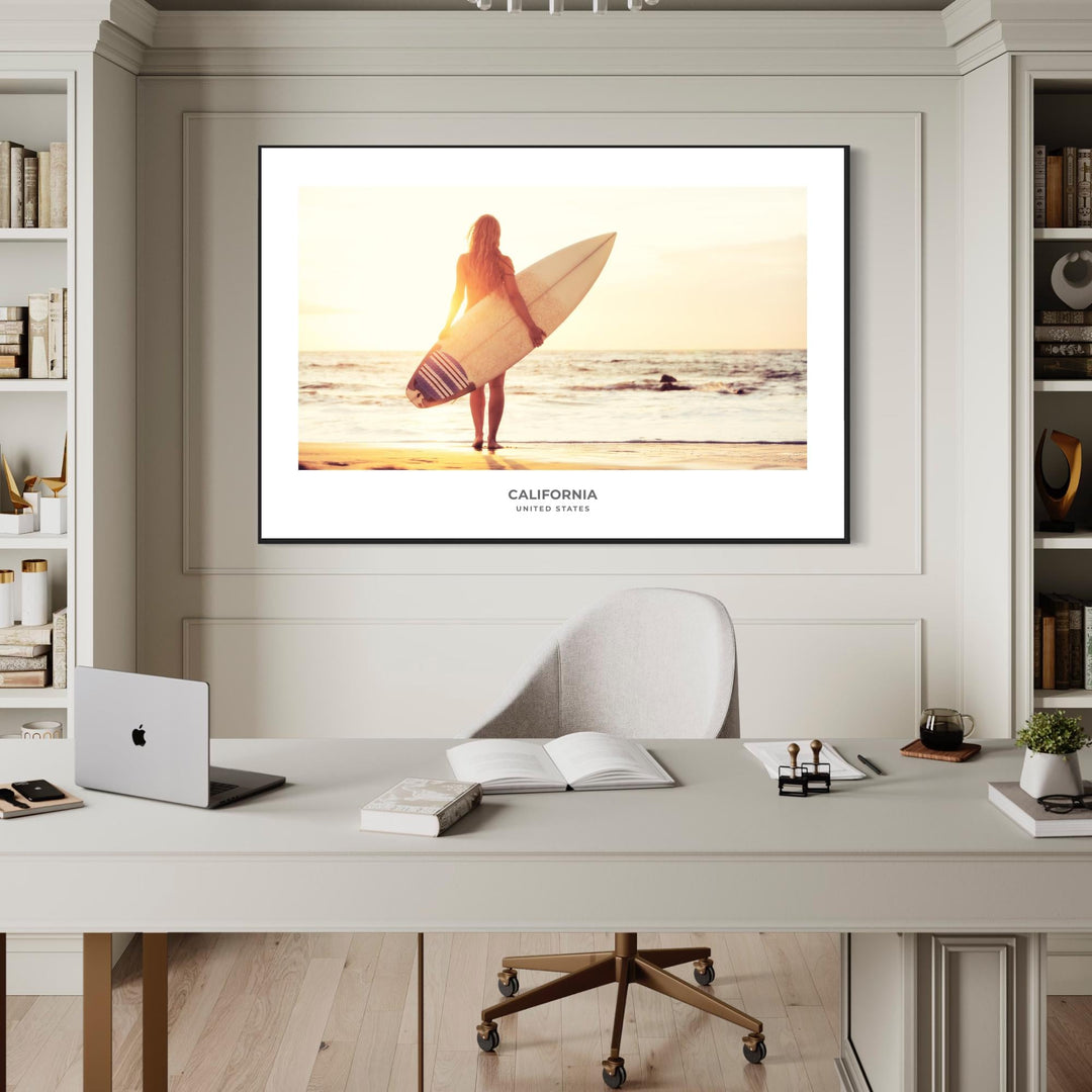 California Surfer Girl Print | Coastal Wall Art | Digital Printable Download Digital Download Chris Fabregas Fine Art Photography Wall Art print High-quality fine art photography print