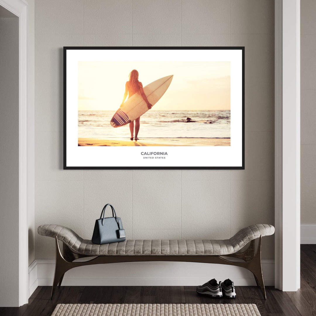 California Surfer Girl Print | Coastal Wall Art | Digital Printable Download Digital Download Chris Fabregas Fine Art Photography Wall Art print High-quality fine art photography print