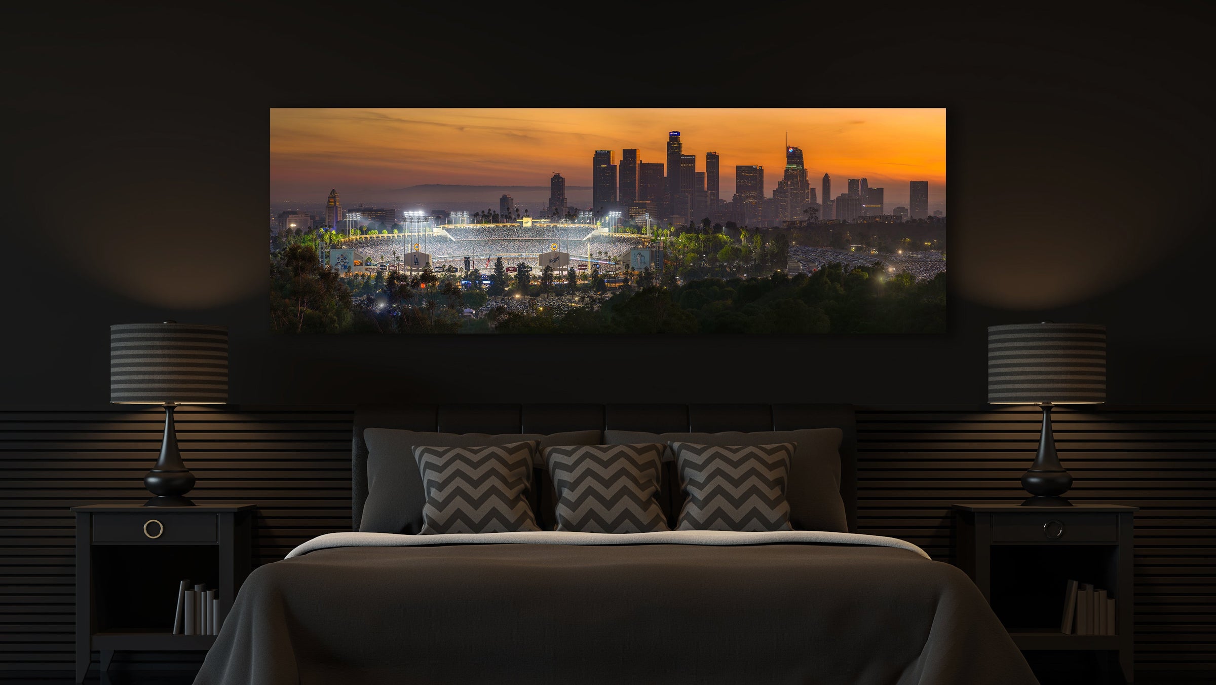 Chris Fabregas Fine Art Photography Metal Print, Canvas Dodger Stadium 2024 World Series Panoramic Limited Edition Print Wall Art print High-quality fine art photography print