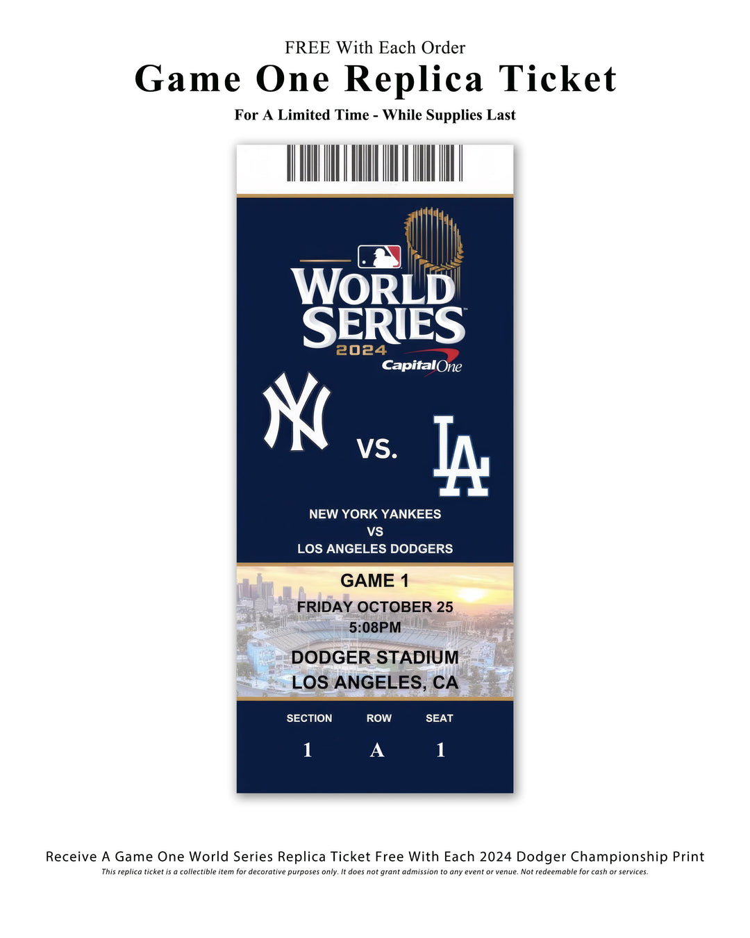 Chris Fabregas Fine Art Photography Metal Print, Canvas Dodger Stadium 2024 World Series Panoramic Limited Edition Print Wall Art print High-quality fine art photography print