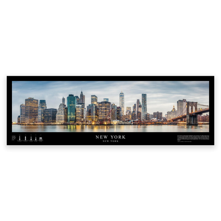 Chris Fabregas Fine Art Photography Panoramic Poster NEW YORK City Skyline Panoramic Poster | 12"x36" Fine Art Print | Archival Quality NYC Wall Art | Office & Home Decor Wall Art print High-quality fine art photography print