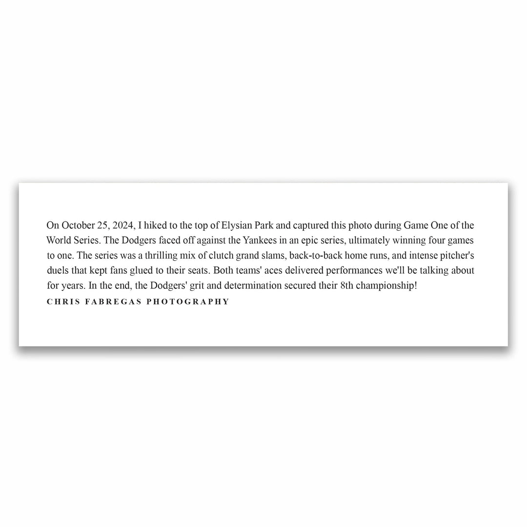 Chris Fabregas Fine Art Photography Panoramic Poster Los Angeles Dodgers 2024 World Series Panoramic Poster – Must Have Art Wall Art print High-quality fine art photography print