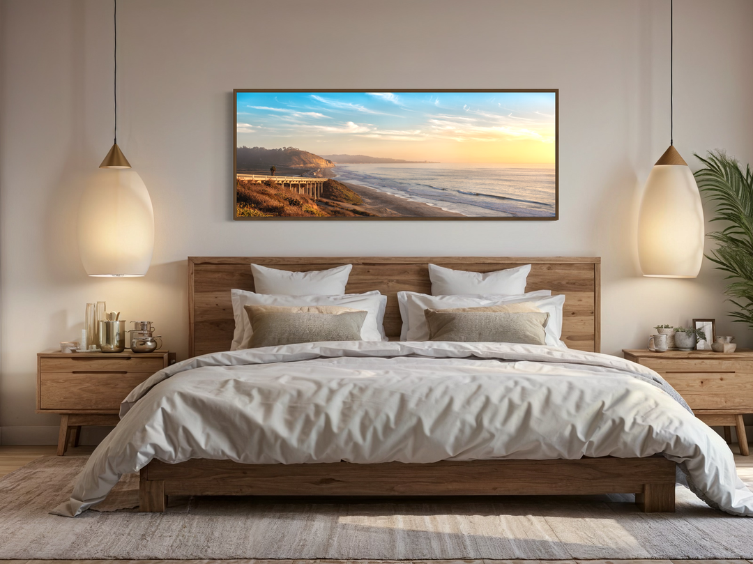 Chris Fabregas Fine Art Photography Metal Print, Canvas Del Mar Beach Sunset Print – Panoramic Coastal Wall Art, California Wall Art print High-quality fine art photography print
