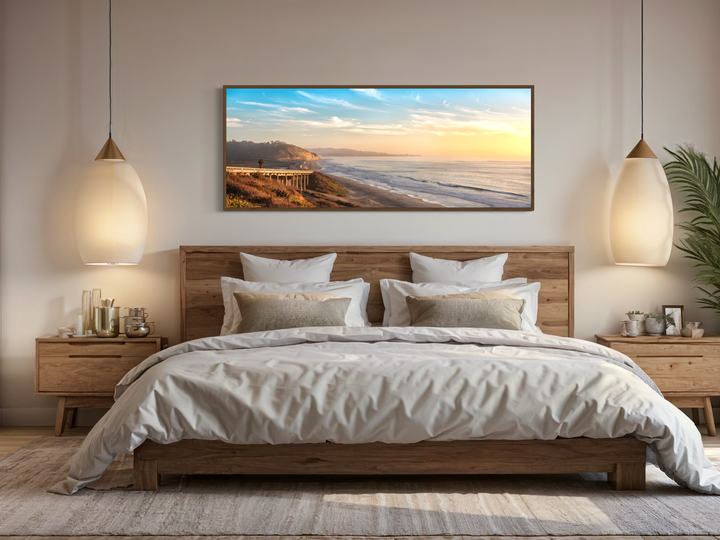Chris Fabregas Fine Art Photography Metal Print, Canvas Del Mar Beach Sunset Print – Panoramic Coastal Wall Art, California Wall Art print High-quality fine art photography print