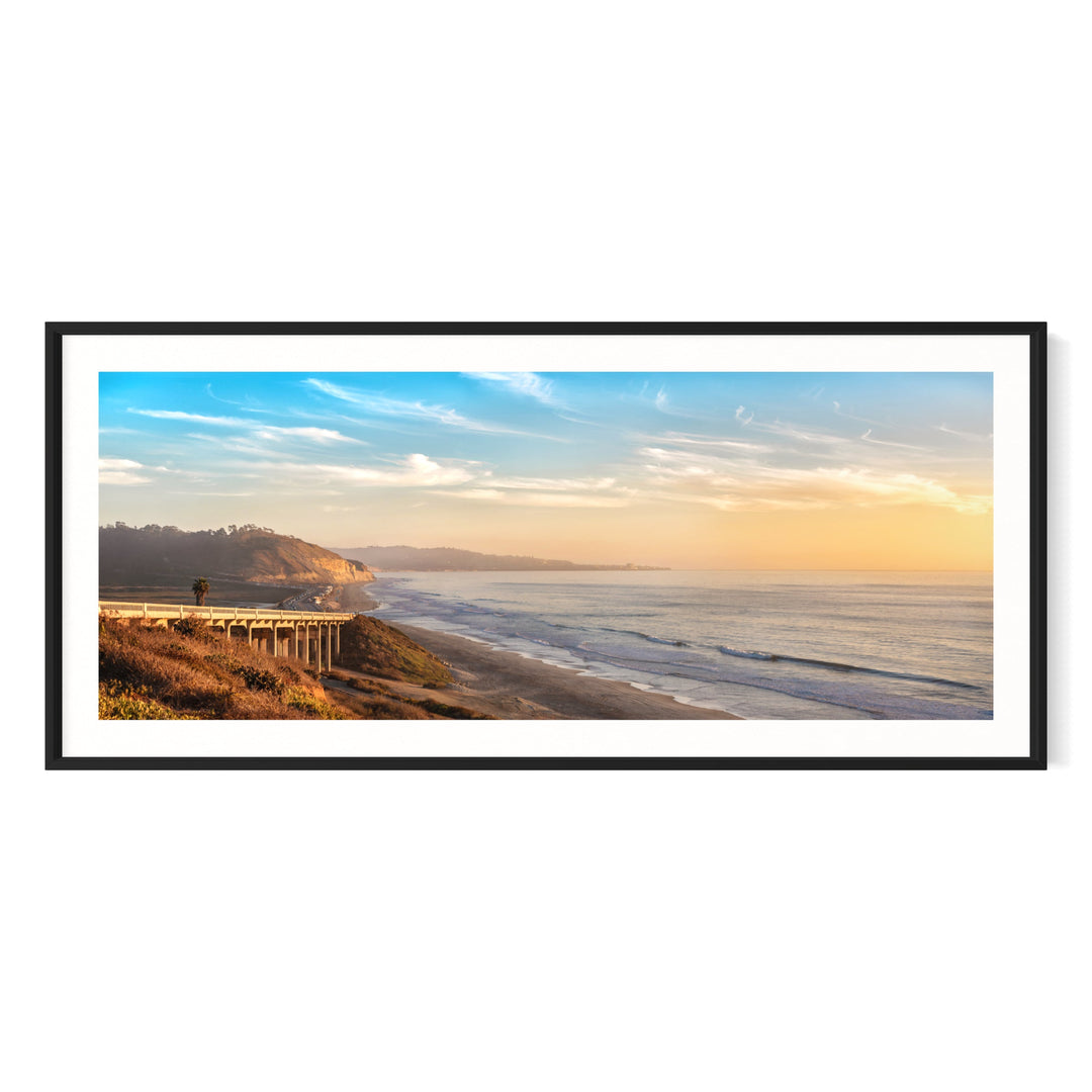 Chris Fabregas Fine Art Photography Metal Print, Canvas Del Mar Beach Sunset Print – Panoramic Coastal Wall Art, California Wall Art print High-quality fine art photography print