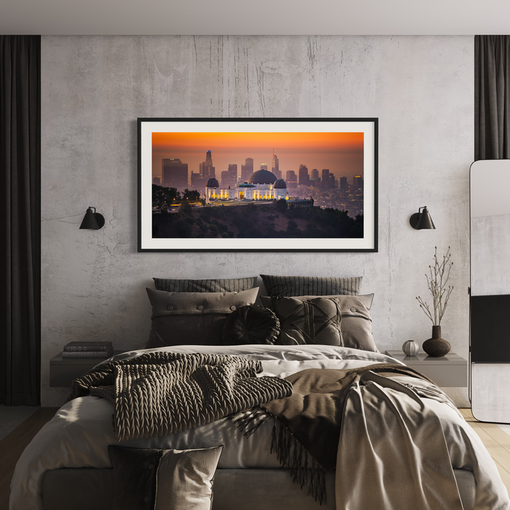 Griffith Observatory Print, Los Angeles Skyline Sunset Wall Art Metal Print, Canvas, Acrylic, Inkjet Photo Chris Fabregas Fine Art Photography Wall Art print High-quality fine art photography print