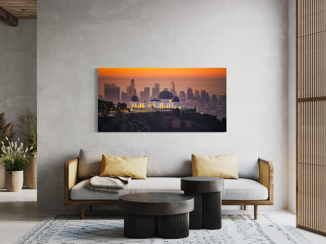 Griffith Observatory Print, Los Angeles Skyline Sunset Wall Art Metal Print, Canvas, Acrylic, Inkjet Photo Chris Fabregas Fine Art Photography Wall Art print High-quality fine art photography print