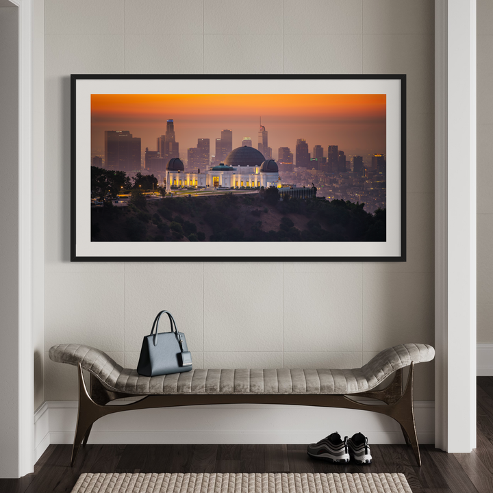 Griffith Observatory Print, Los Angeles Skyline Sunset Wall Art Metal Print, Canvas, Acrylic, Inkjet Photo Chris Fabregas Fine Art Photography Wall Art print High-quality fine art photography print