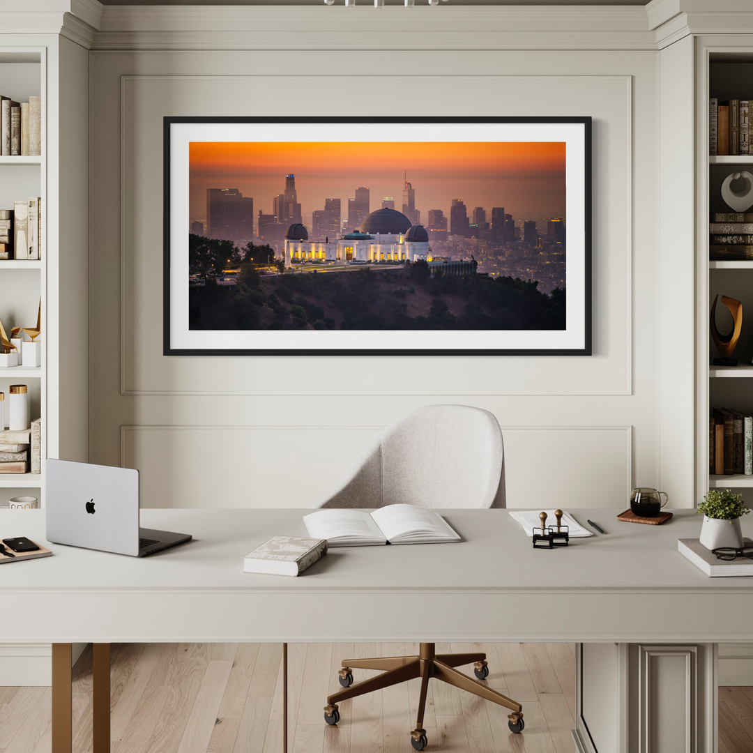 Griffith Observatory Print, Los Angeles Skyline Sunset Wall Art Metal Print, Canvas, Acrylic, Inkjet Photo Chris Fabregas Fine Art Photography Wall Art print High-quality fine art photography print