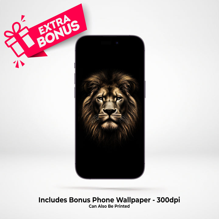 Chris Fabregas Fine Art Photography Digital Download Lion Face Wall Art, Motivational Digital Printable Decor, Instant Download Wall Art print High-quality fine art photography print