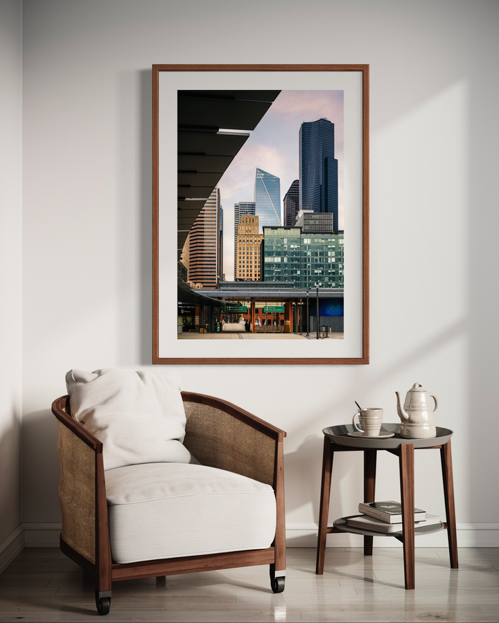 Seattle Skyline Architecture Print, Downtown Cityscape Wall Art Metal, Canvas, Paper, Acrylic Chris Fabregas Photography Wall Art print High-quality fine art photography print
