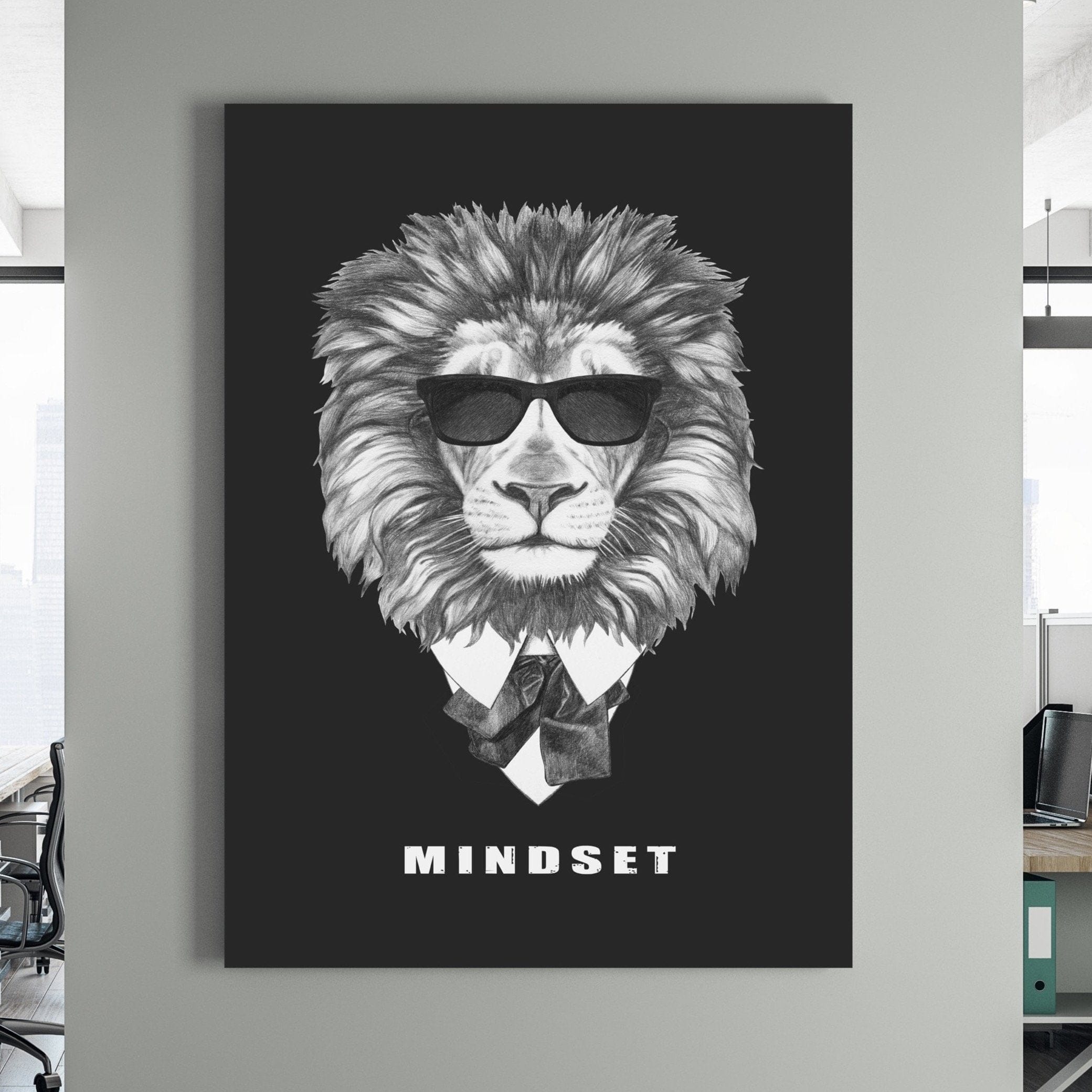 Mindset Lion Motivational Canvas Wall Art – Chris Fabregas Fine Art ...