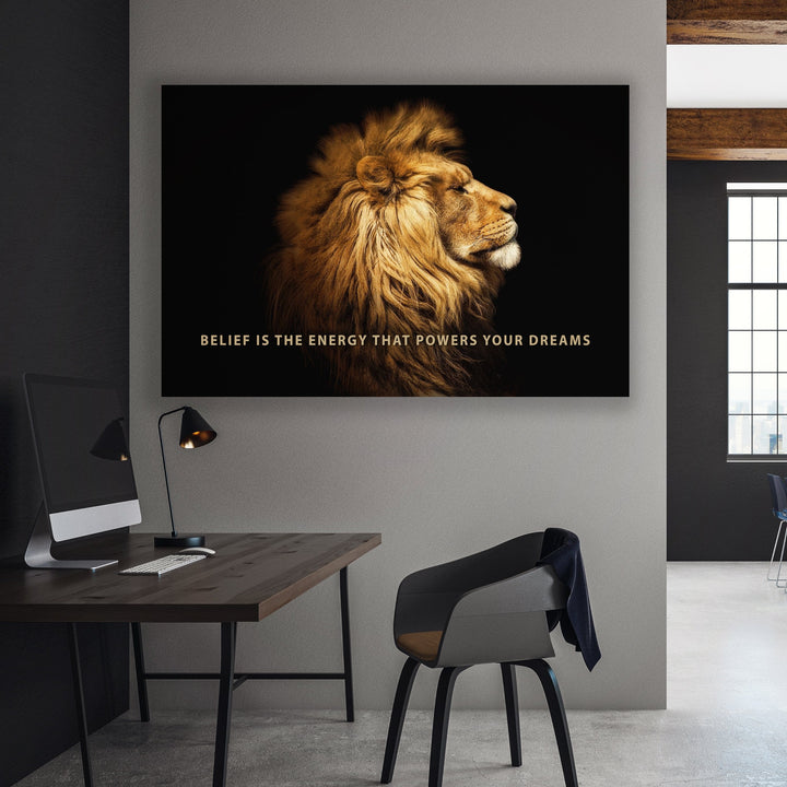 Chris Fabregas Fine Art Photography Motivational Canvas Lion Power Your Dreams Motivational Canvas Wall Art print
