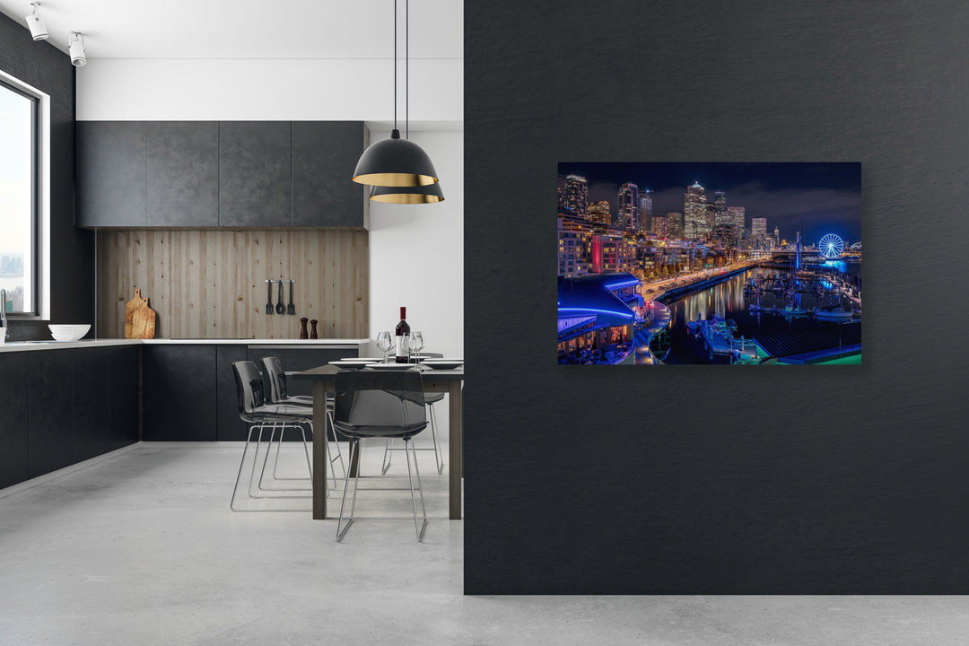 Chris Fabregas Photography Metal, Canvas, Paper Downtown Seattle At Night, Photographic Wall Decor Wall Art print