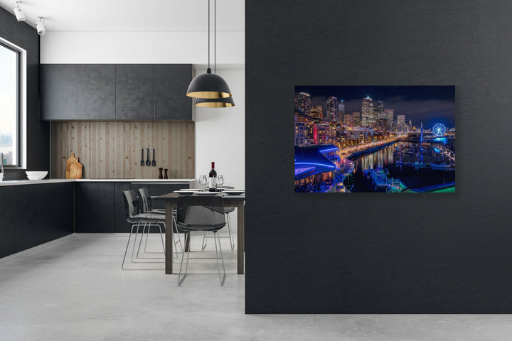 Chris Fabregas Photography Metal, Canvas, Paper Downtown Seattle At Night, Photographic Wall Decor Wall Art print