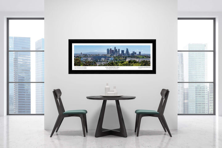 Chris Fabregas Photography Panoramic Poster Dodger Stadium 2019 Opening Day Poster With Boxscore Wall Art print