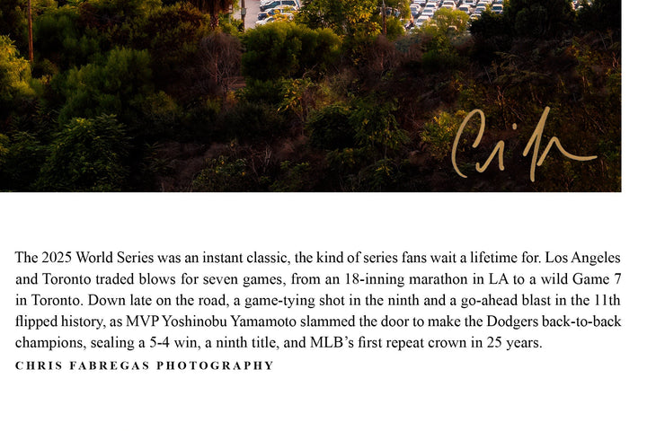 2025 World Champions – Los Angeles Dodgers Panoramic Fine Art Print (Signed & Numbered Limited Edition /99) Archival Print Chris Fabregas Fine Art Photography Wall Art print High-quality fine art photography print 