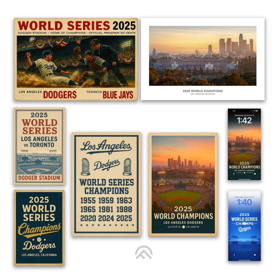 2025 World Series Digital Fan Pack | Dodgers Champions Bundle (8 Files) | Instant Download Digital Download Chris Fabregas Fine Art Photography Wall Art print High-quality fine art photography print 