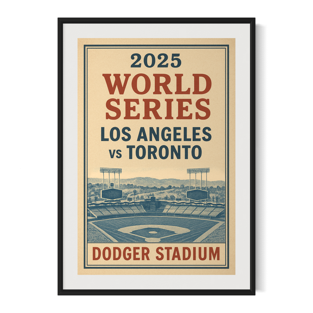 2025 World Series Poster (Los Angeles vs Toronto) | Vintage Dodger Stadium Printable (JPG) Digital Download Chris Fabregas Fine Art Photography Wall Art print High-quality fine art photography print 