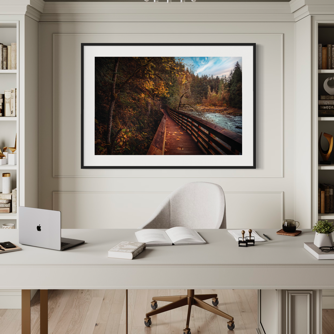 Autumn Forest Boardwalk | PNW Landscape Fine Art Print | Nature Wall Art Metal, Canvas, Paper, Acrylic Chris Fabregas Photography Wall Art print High-quality fine art photography print 