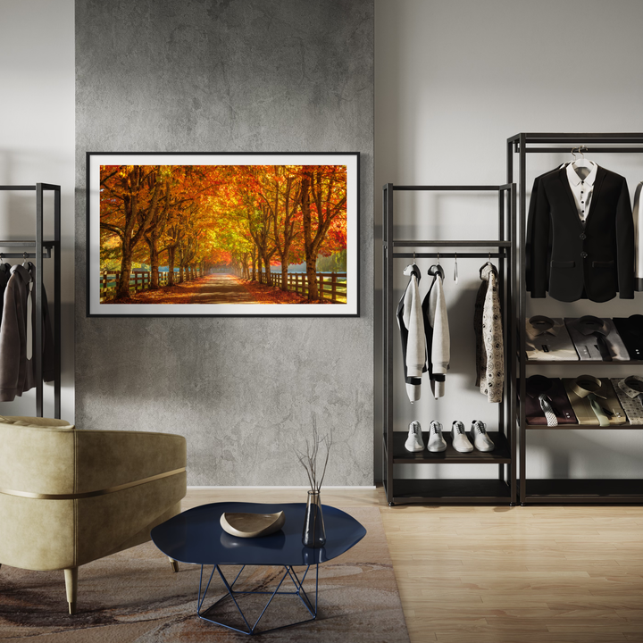 Chris Fabregas Fine Art Photography Digital Download Autumn Road Digital Art for Samsung Frame TV | Vibrant Fall Wall Art Wall Art print High-quality fine art photography print 