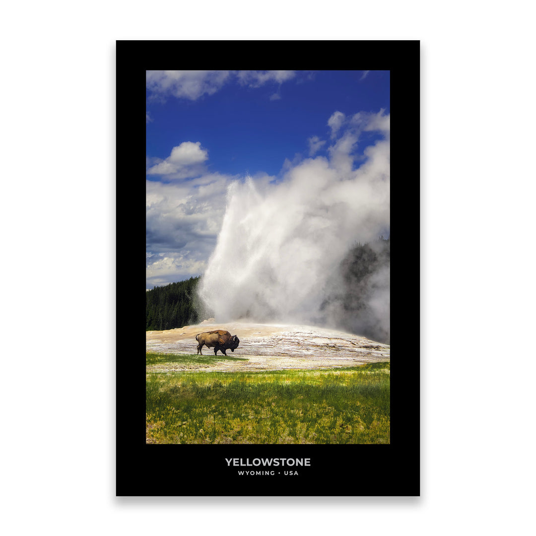 Chris Fabregas Fine Art Photography Digital Download Bison & Old Faithful – Yellowstone National Park Digital Download Wall Art print High-quality fine art photography print 