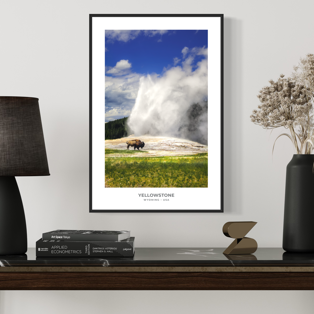 Chris Fabregas Fine Art Photography Digital Download Bison & Old Faithful – Yellowstone National Park Digital Download Wall Art print High-quality fine art photography print 