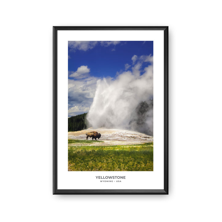 Chris Fabregas Fine Art Photography Digital Download Bison & Old Faithful – Yellowstone National Park Digital Download Wall Art print High-quality fine art photography print 