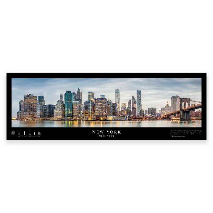 Chris Fabregas Fine Art Photography Panoramic Poster NEW YORK City Skyline Panoramic Poster | 12"x36" Fine Art Print | Archival Quality NYC Wall Art | Office & Home Decor Wall Art print High-quality fine art photography print 