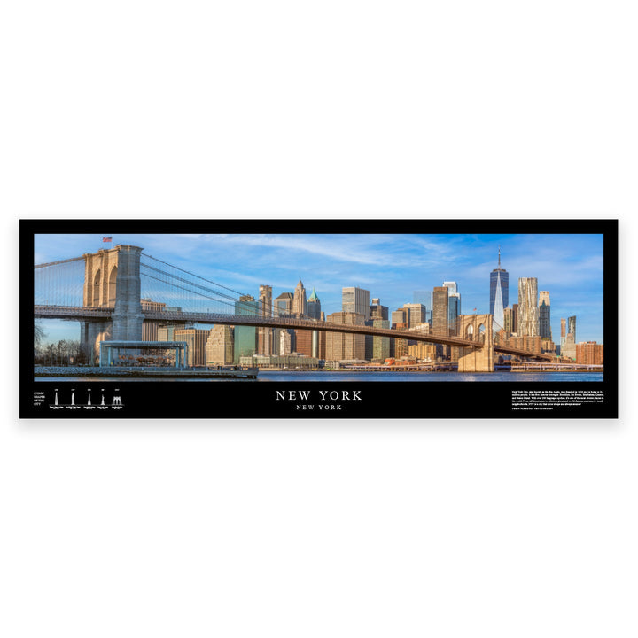 Chris Fabregas Fine Art Photography Panoramic Poster New York City Skyline Panoramic Print | 12"x36" Fine Art Wall Art | NYC Archival Quality Poster for Home & Office Decor Wall Art print High-quality fine art photography print 