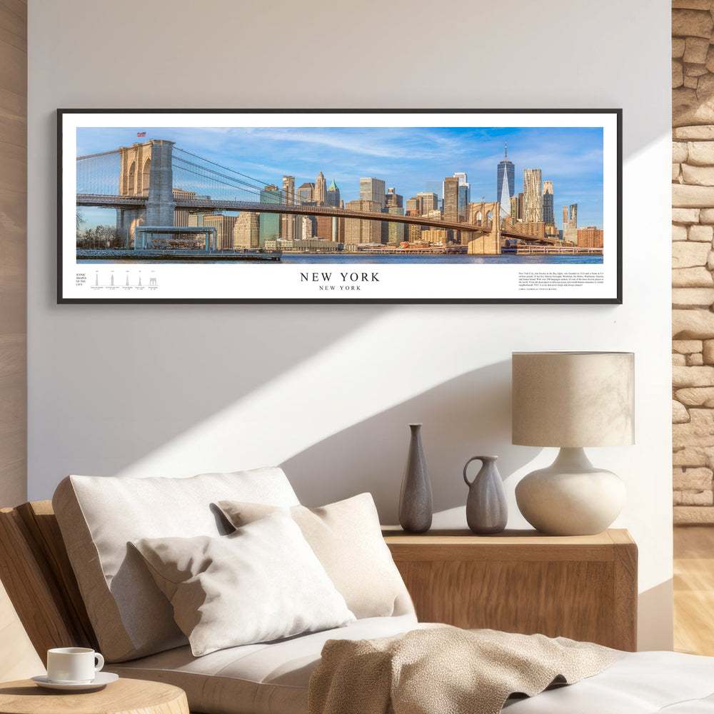 Chris Fabregas Fine Art Photography Panoramic Poster New York City Skyline Panoramic Print | 12"x36" Fine Art Wall Art | NYC Archival Quality Poster for Home & Office Decor Wall Art print High-quality fine art photography print 