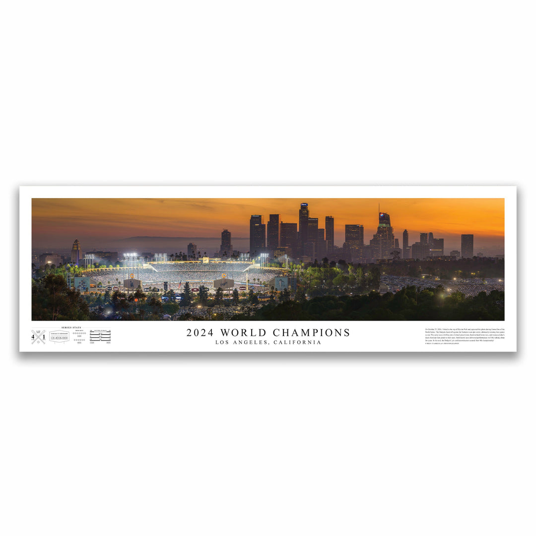 Chris Fabregas Fine Art Photography Panoramic Poster Los Angeles Dodgers 2024 World Series Panoramic Poster – Must Have Art Wall Art print High-quality fine art photography print 