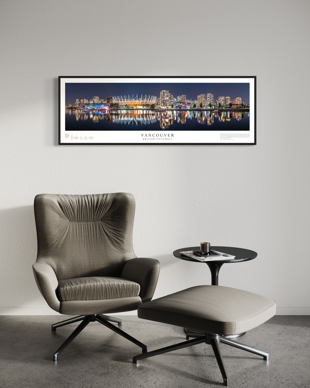 Chris Fabregas Fine Art Photography Poster Vancouver Skyline 12x36 Panoramic Poster | BC Place & Cityscape Art Wall Art print High-quality fine art photography print 