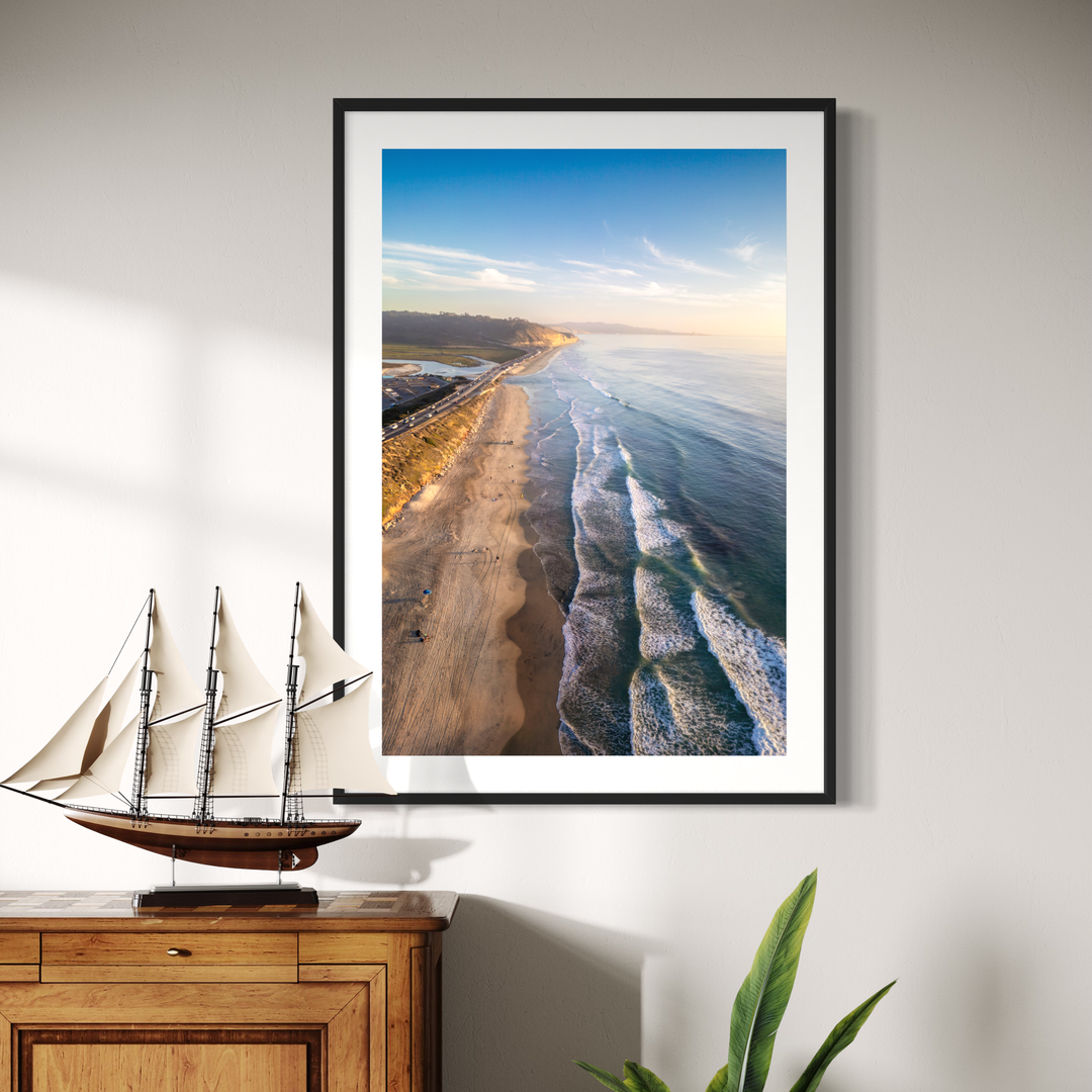 Chris Fabregas Photography Metal, Canvas, Paper, Acrylic Del Mar California Coast Fine Art Print - Aerial Beach Photography Wall Art print High-quality fine art photography print 