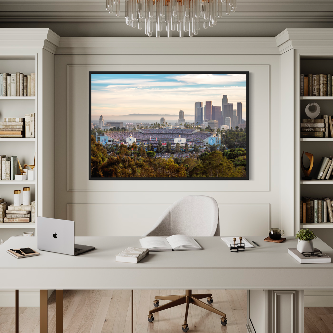 Chris Fabregas Photography Metal, Canvas, Paper Dodger Stadium and LA Skyline, Game Two 2024 World Series Wall Art print High-quality fine art photography print 