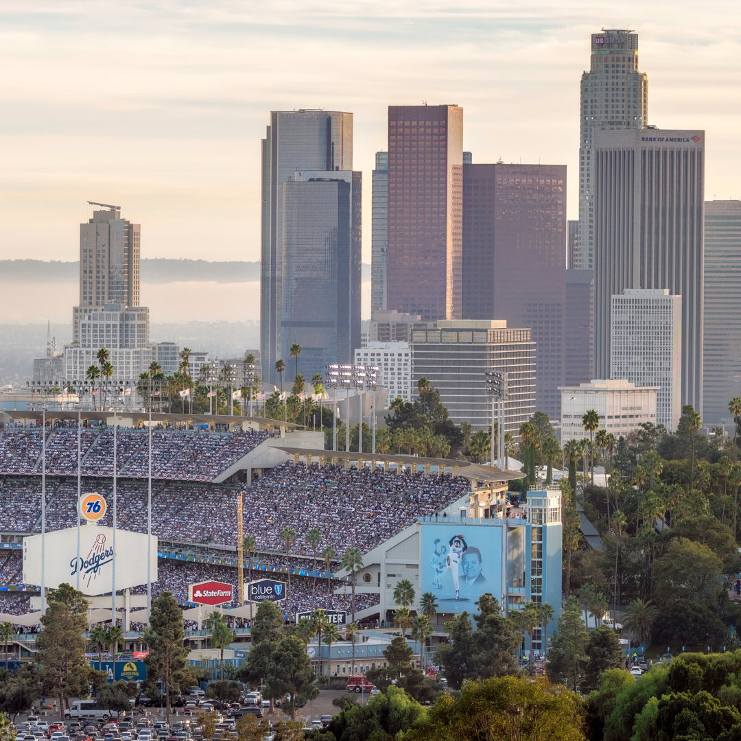 Chris Fabregas Photography Metal, Canvas, Paper Dodger Stadium and LA Skyline, Game Two 2024 World Series Wall Art print High-quality fine art photography print 