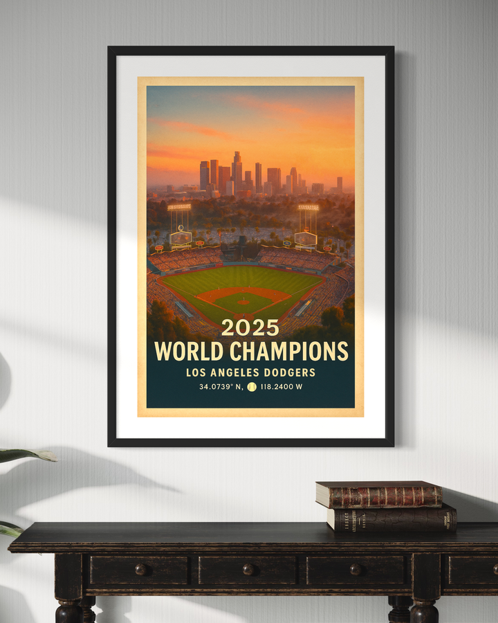 Dodger Stadium Sunset – Los Angeles Dodgers 2025 World Champions Digital Print Digital Download Chris Fabregas Fine Art Photography Wall Art print High-quality fine art photography print 