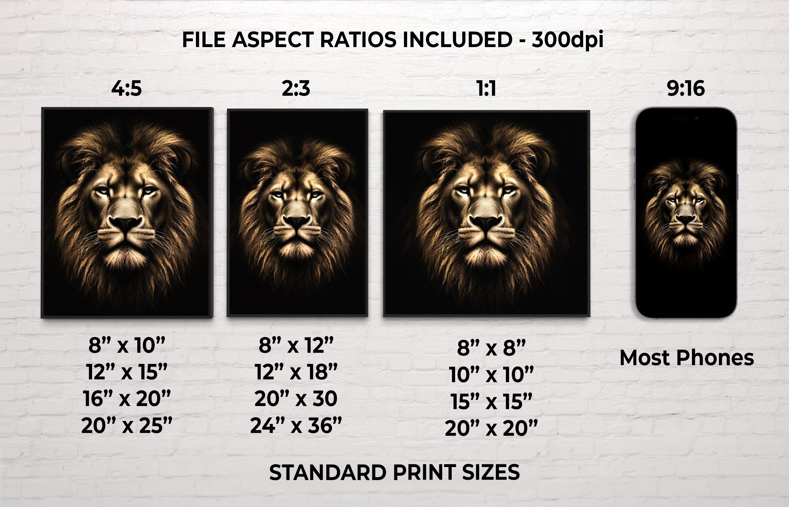 Lion Face Wall Art, Motivational Printable Decor, Instant Download