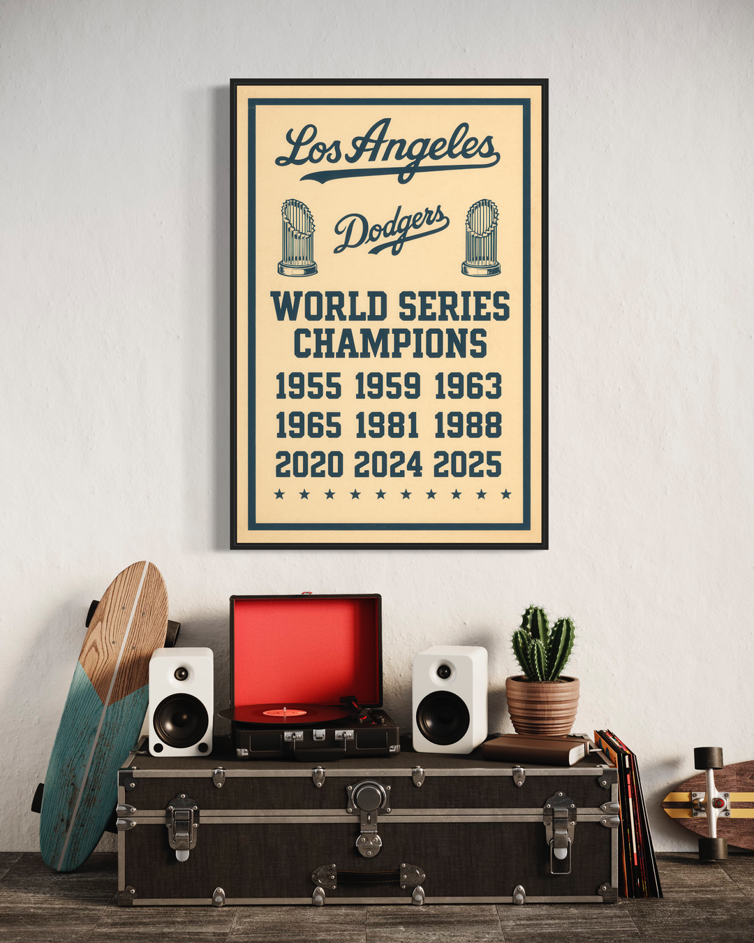 Los Angeles Dodgers World Series Champions Poster | 1955–2025 Championship Years Vintage Wall Art | Instant JPEG Download Digital Download Chris Fabregas Fine Art Photography Wall Art print High-quality fine art photography print 