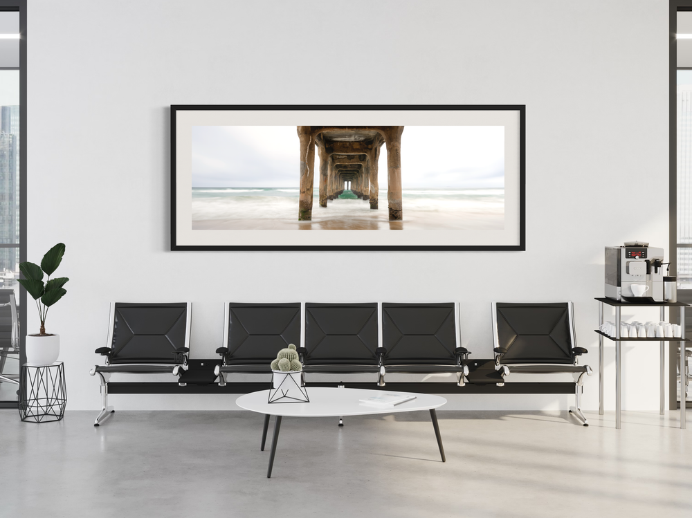 Manhattan Beach Pier Print, Panoramic Ocean Photo, Coastal Wall Art Metal Print, Canvas, Acrylic, Inkjet Photo Chris Fabregas Fine Art Photography Wall Art print High-quality fine art photography print 