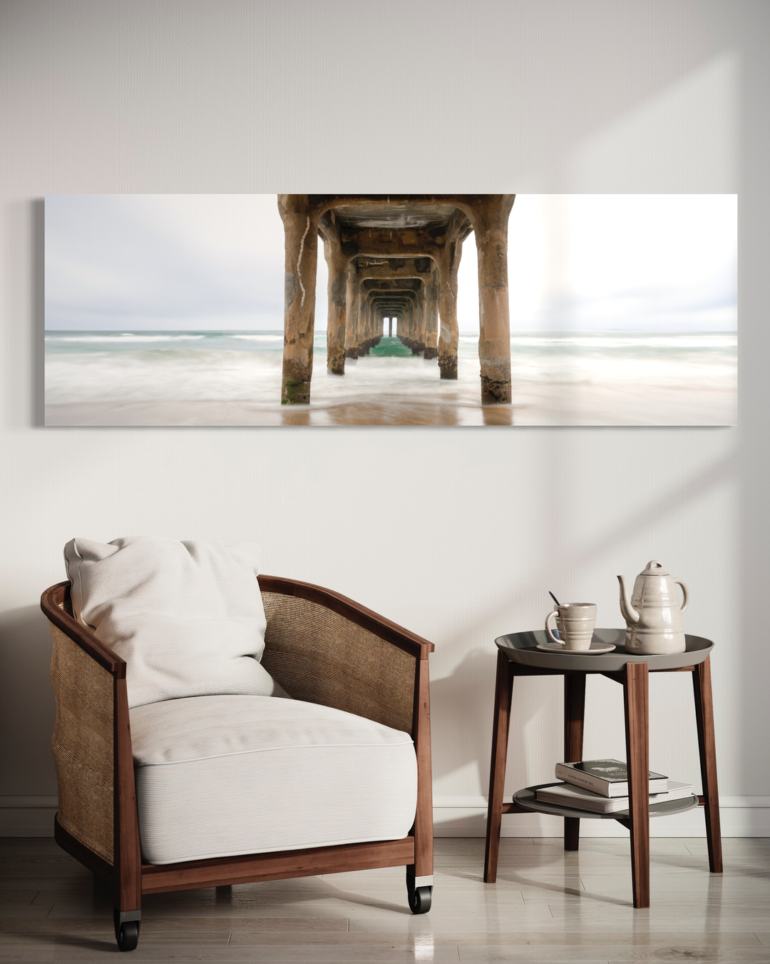 Manhattan Beach Pier Print, Panoramic Ocean Photo, Coastal Wall Art Metal Print, Canvas, Acrylic, Inkjet Photo Chris Fabregas Fine Art Photography Wall Art print High-quality fine art photography print 