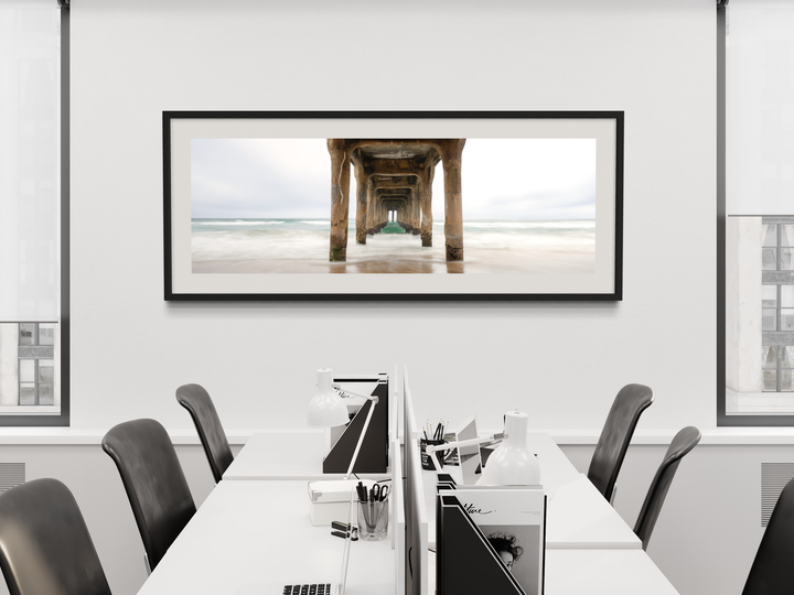 Manhattan Beach Pier Print, Panoramic Ocean Photo, Coastal Wall Art Metal Print, Canvas, Acrylic, Inkjet Photo Chris Fabregas Fine Art Photography Wall Art print High-quality fine art photography print 