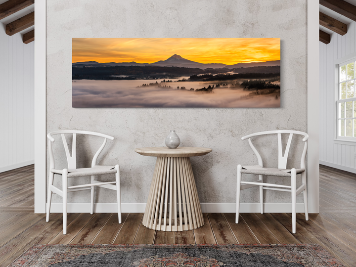 Mount Hood Panoramic Sunrise | PNW Landscape Fine Art Print Metal Print, Canvas Chris Fabregas Fine Art Photography Wall Art print High-quality fine art photography print 