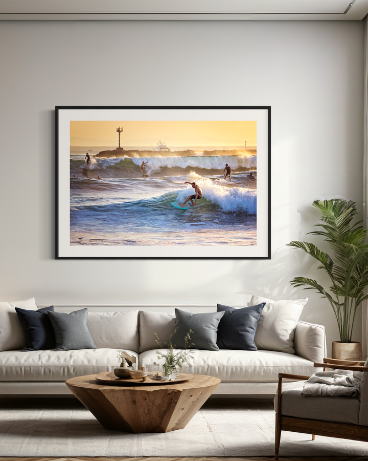 Party Waves – Seal Beach Surfer Fine Art Photography Print Metal, Wood, Canvas, Paper Chris Fabregas Photography Wall Art print High-quality fine art photography print 
