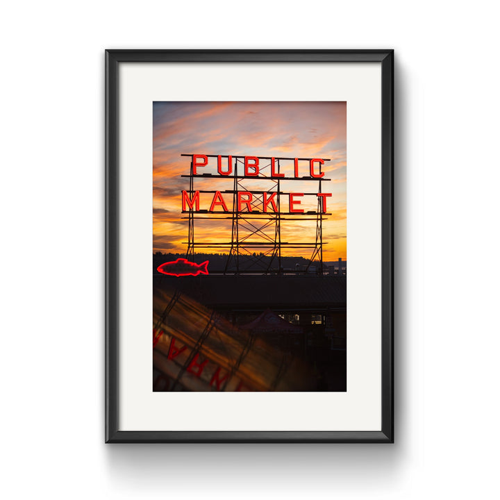 Chris Fabregas Photography Metal, Canvas, Paper, Acrylic Pike Place Market Neon Sign Print - Seattle Wall Art Photography Wall Art print High-quality fine art photography print 