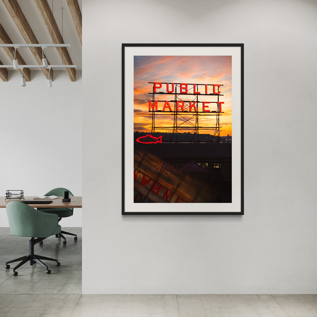 Chris Fabregas Photography Metal, Canvas, Paper, Acrylic Pike Place Market Neon Sign Print - Seattle Wall Art Photography Wall Art print High-quality fine art photography print 