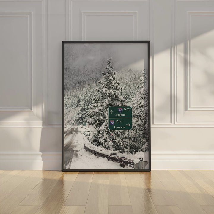 Snowy Mountain Road Fine Art Print - Pacific Northwest Winter Scene