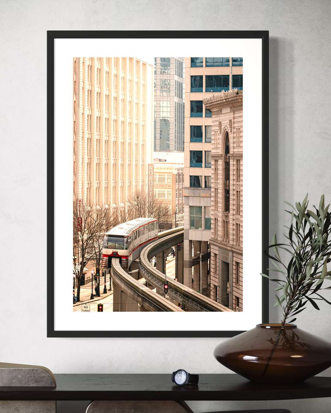 Seattle Monorail Fine Art Photography Print Fine art paper, canvas, metal, acrylic Chris Fabregas Photography Wall Art print High-quality fine art photography print 