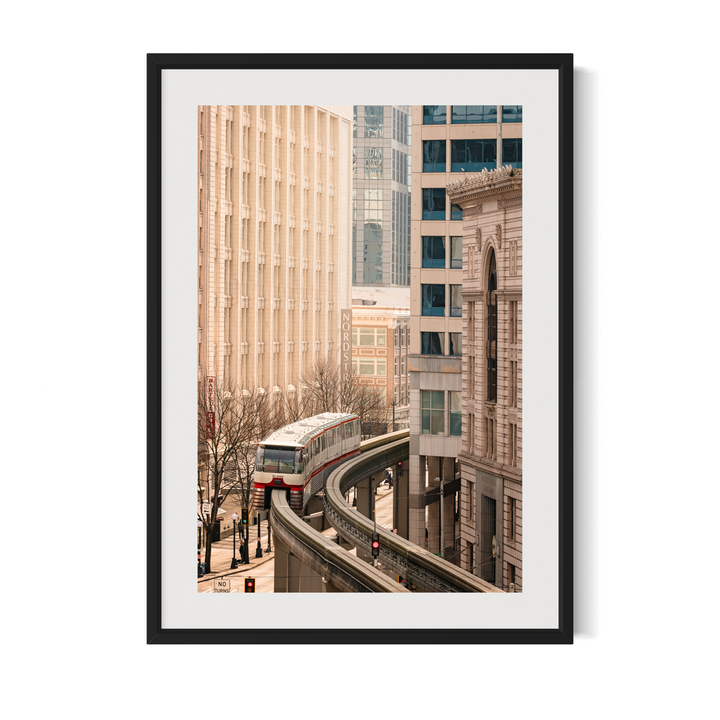 Seattle Monorail Fine Art Photography Print Fine art paper, canvas, metal, acrylic Chris Fabregas Photography Wall Art print High-quality fine art photography print 
